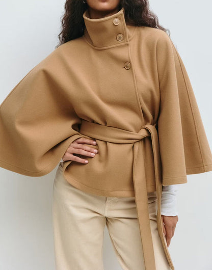 Clara | Eleganter Cape-Mantel für Damen mit Gürtel 0
