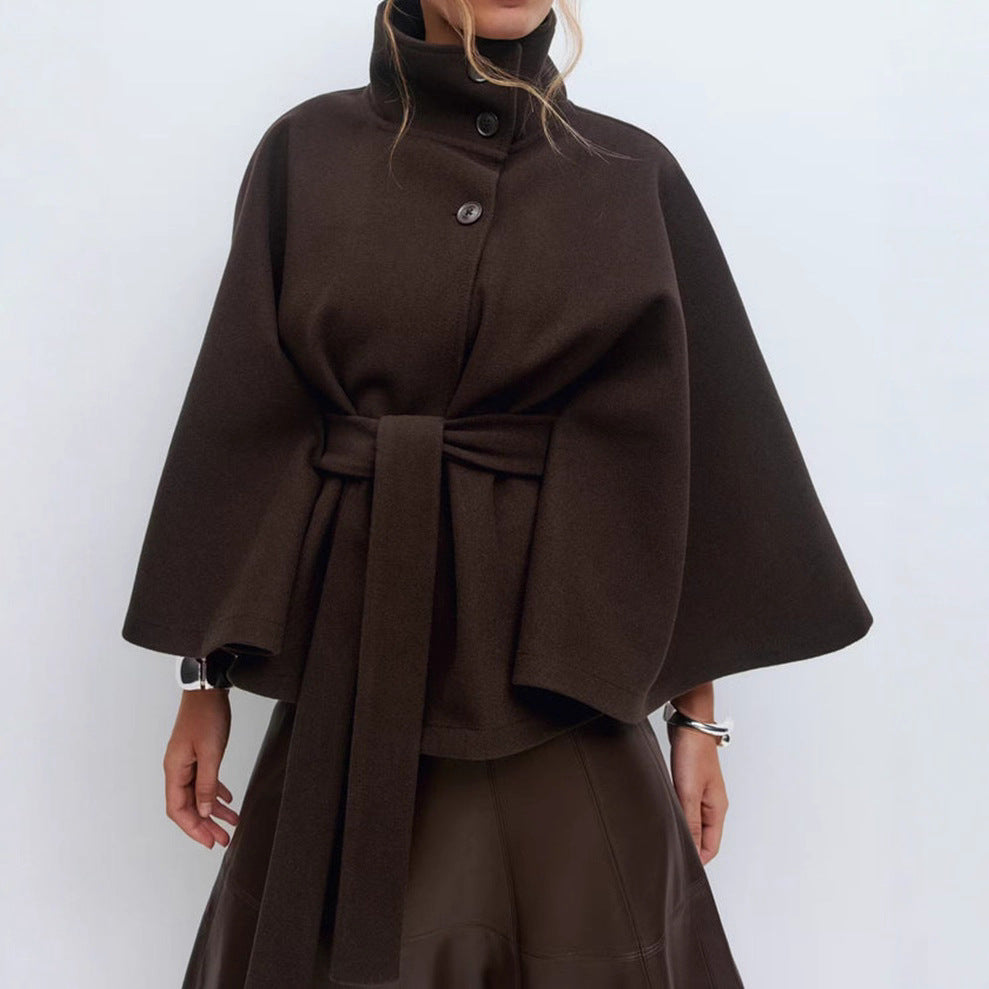 Clara | Eleganter Cape-Mantel für Damen mit Gürtel 7