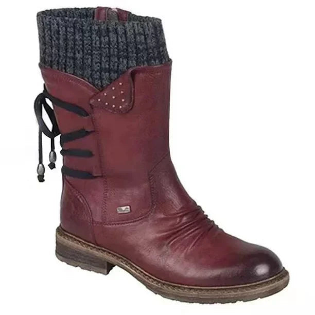 Nora | Warme Winterstiefel für Damen mit Strickbund 0