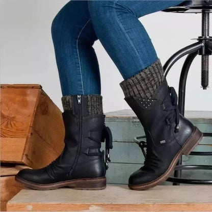 Nora | Warme Winterstiefel für Damen mit Strickbund 1