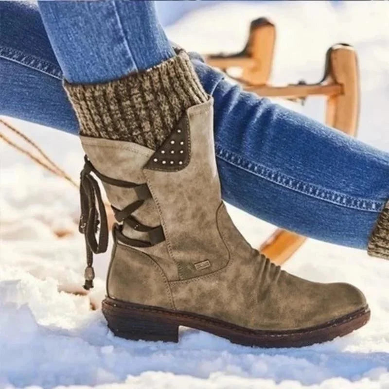 Nora | Warme Winterstiefel für Damen mit Strickbund 4