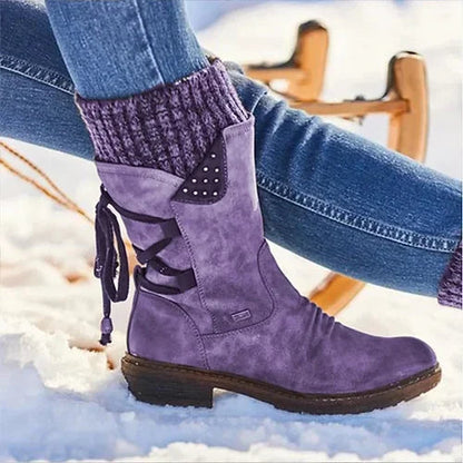 Nora | Warme Winterstiefel für Damen mit Strickbund 5